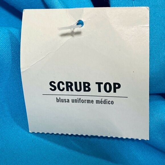 Walmart Solid Blue Scrub Top Shirt Size Small S - Picture 9 of 10